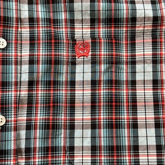 Cinch Western Shirt Mens XL Red Blue Plaid Long Sleeve Flip Cuff Button Up - Picture 3 of 8